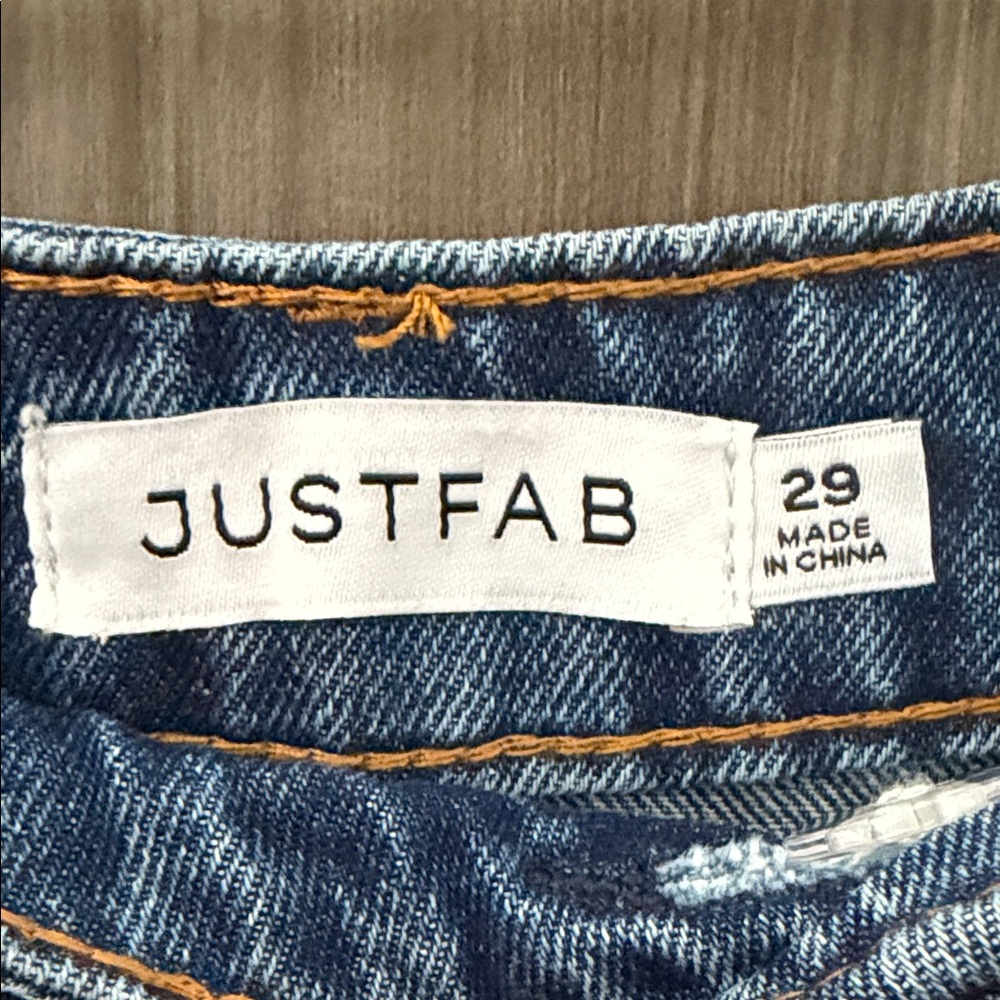 JustFab‎ Blue Denim Midi Skirt - Picture 3 of 5